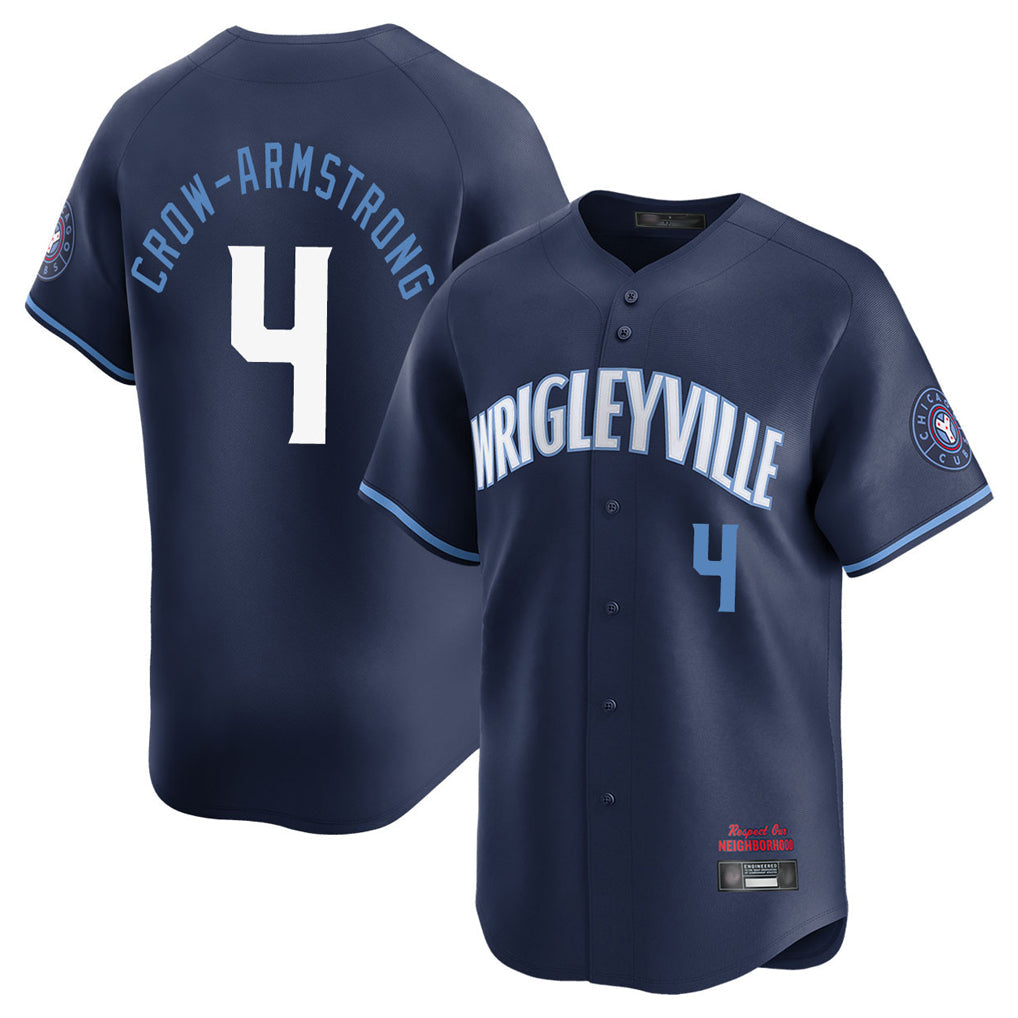 Chicago Cubs #4 Pete Crow-Armstrong Player Navy City Connect Limited Home Stitched Baseball Jersey
