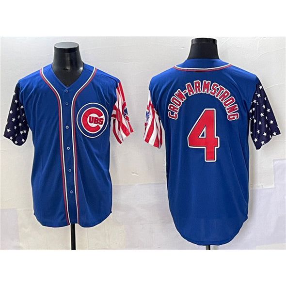 Chicago Cubs #4 Pete Crow-Armstrong Royal 2025 Independence Day Vapor Premier Limited Stitched Jersey