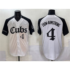 Chicago Cubs #4 Pete Crow-Armstrong White Black 'Gothic North Side Edition' Vapor Premier Limited Stitched Baseball Jersey