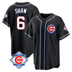 Chicago Cubs #6 Matt Shaw Player Black Fashion Out 150th Anniversary Game Stitched Baseball Jersey