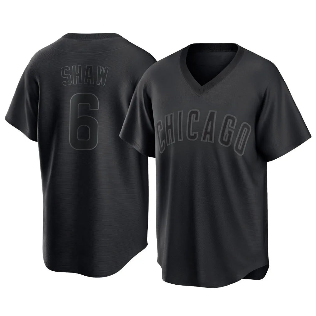 Chicago Cubs #6 Matt Shaw Player Black T-shirt Home Game Stitched Baseball Jersey