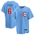 Chicago Cubs #6 Matt Shaw Player Light Blue Home Game Stitched Baseball Jersey