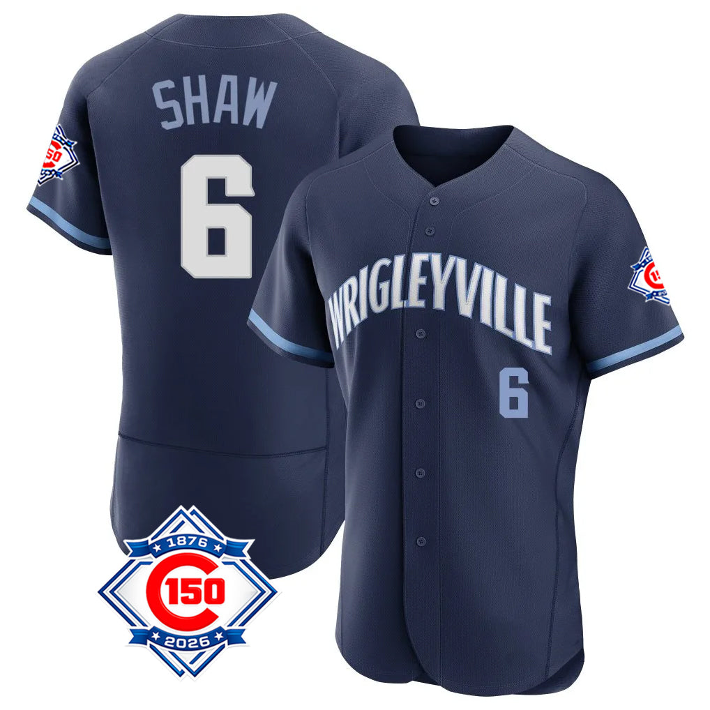 Chicago Cubs #6 Matt Shaw Player Navy City Connect 150th Anniversary Limited Elite Home Stitched Baseball Jersey