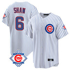 Chicago Cubs #6 Matt Shaw Player White 150th Anniversary Home Game Stitched Baseball Jersey