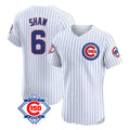 Chicago Cubs #6 Matt Shaw Player White 150th Anniversary Limited Elite Home Game Stitched Baseball Jersey