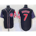 Chicago Cubs #7 Dansby Swanson Black 2025 Independence Day Vapor Premier Limited Stitched Baseball Jersey