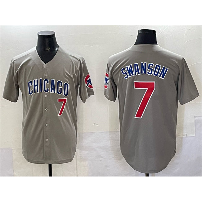 Chicago Cubs #7 Dansby Swanson Gray Limited Stitched Baseball Jersey