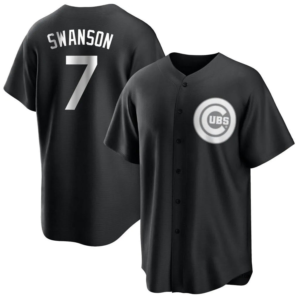 Chicago Cubs #7 Dansby Swanson Player Black Game Stitched Baseball Jersey