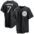 Chicago Cubs #7 Dansby Swanson Player Black Game Stitched Baseball Jersey