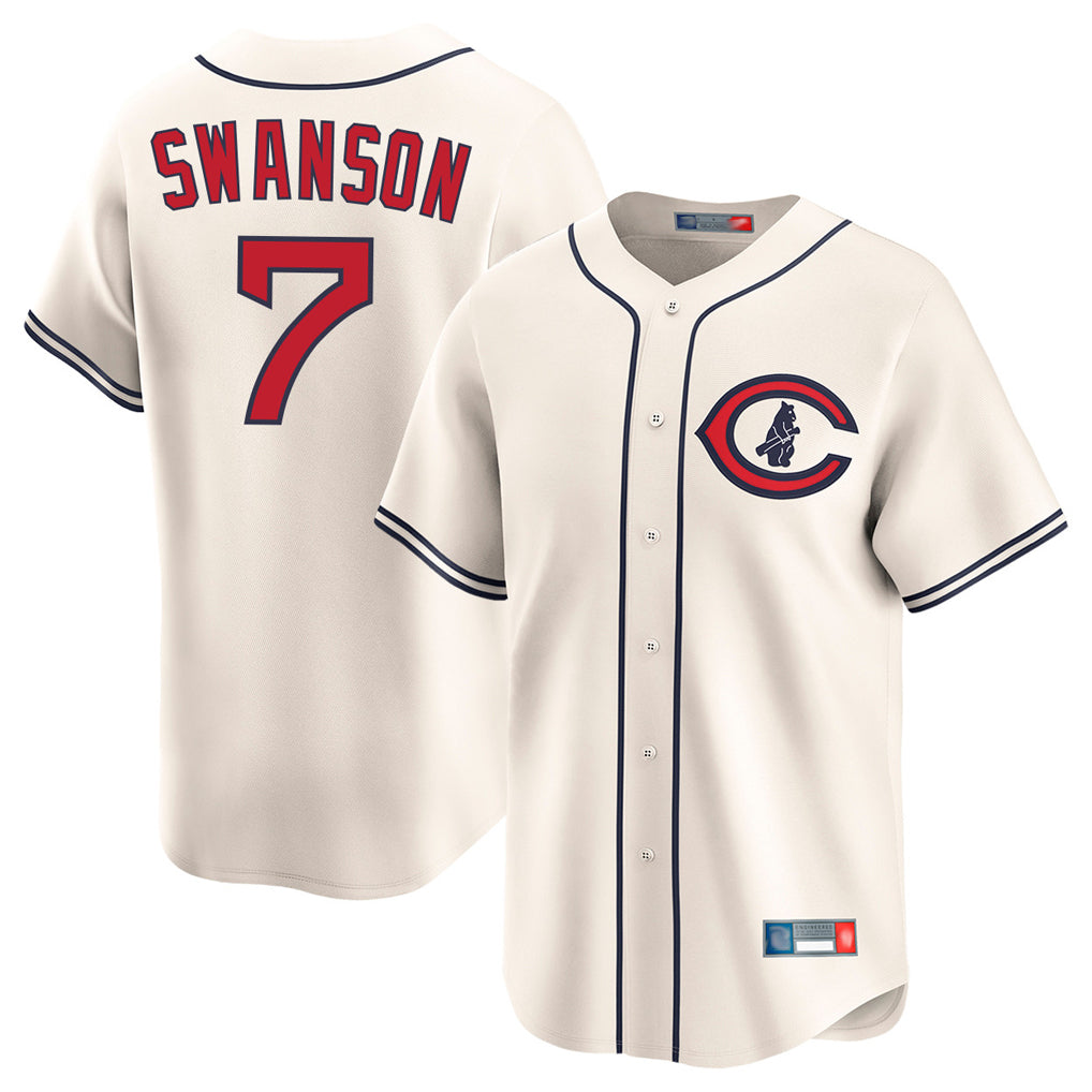 Chicago Cubs #7 Dansby Swanson Player Cream Field of Dreams Limited Home Game Stitched Baseball Jersey