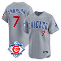 Chicago Cubs #7 Dansby Swanson Player Gray Road 150th Anniversary Limited Home Stitched Baseball Jersey