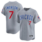 Chicago Cubs #7 Dansby Swanson Player Gray Road Limited Home Stitched Baseball Jersey