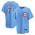 Chicago Cubs #7 Dansby Swanson Player Light Blue Home Game Stitched Baseball Jersey