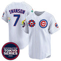 Chicago Cubs #7 Dansby Swanson White 2025 Tokyo Series Limited Stitched Baseball Jersey