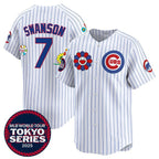 Chicago Cubs #7 Dansby Swanson White 2025 Tokyo Series Limited Stitched Baseball Jersey
