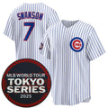Chicago Cubs #7 Dansby Swanson White 2025 World Tour Tokyo Series Home Stitched Baseball Jersey