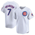Chicago Cubs #7 Dansby Swanson White Home Limited Player Baseball Jersey