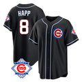 Chicago Cubs #8 Ian Happ Player Black Fashion Out 150th Anniversary Game Stitched Baseball Jersey