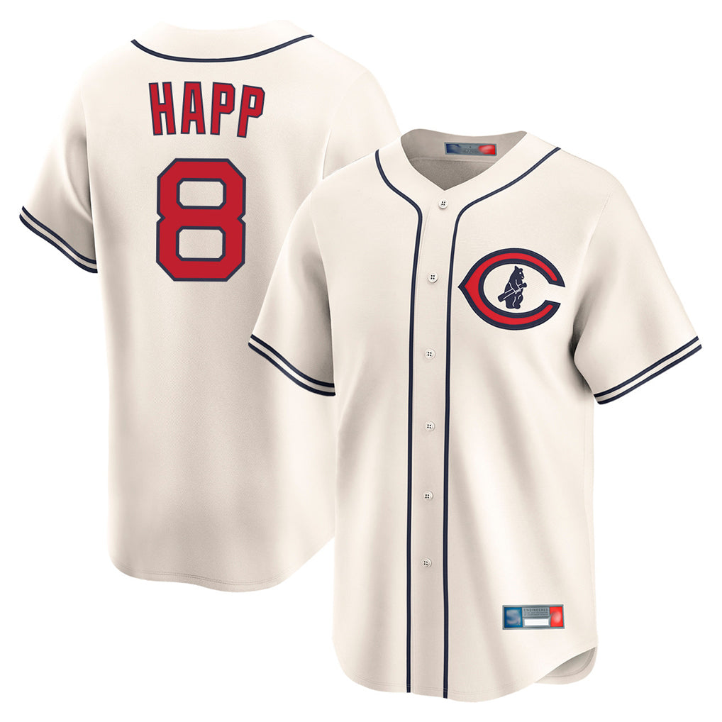 Chicago Cubs #8 Ian Happ Player Cream Field of Dreams Limited Home Game Stitched Baseball Jersey