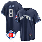 Chicago Cubs #8 Ian Happ Player Navy 150th Anniversary City Connect Home Game Stitched Baseball Jersey