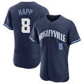 Chicago Cubs #8 Ian Happ Player Navy City Connect Limited Elite Home Stitched Baseball Jersey