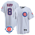 Chicago Cubs #8 Ian Happ Player White 150th Anniversary Home Game Stitched Baseball Jersey