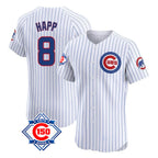 Chicago Cubs #8 Ian Happ Player White 150th Anniversary Limited Elite Home Game Stitched Baseball Jersey