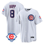 Chicago Cubs #8 Ian Happ Player White 150th Anniversary Limited Home Game Stitched Baseball Jersey