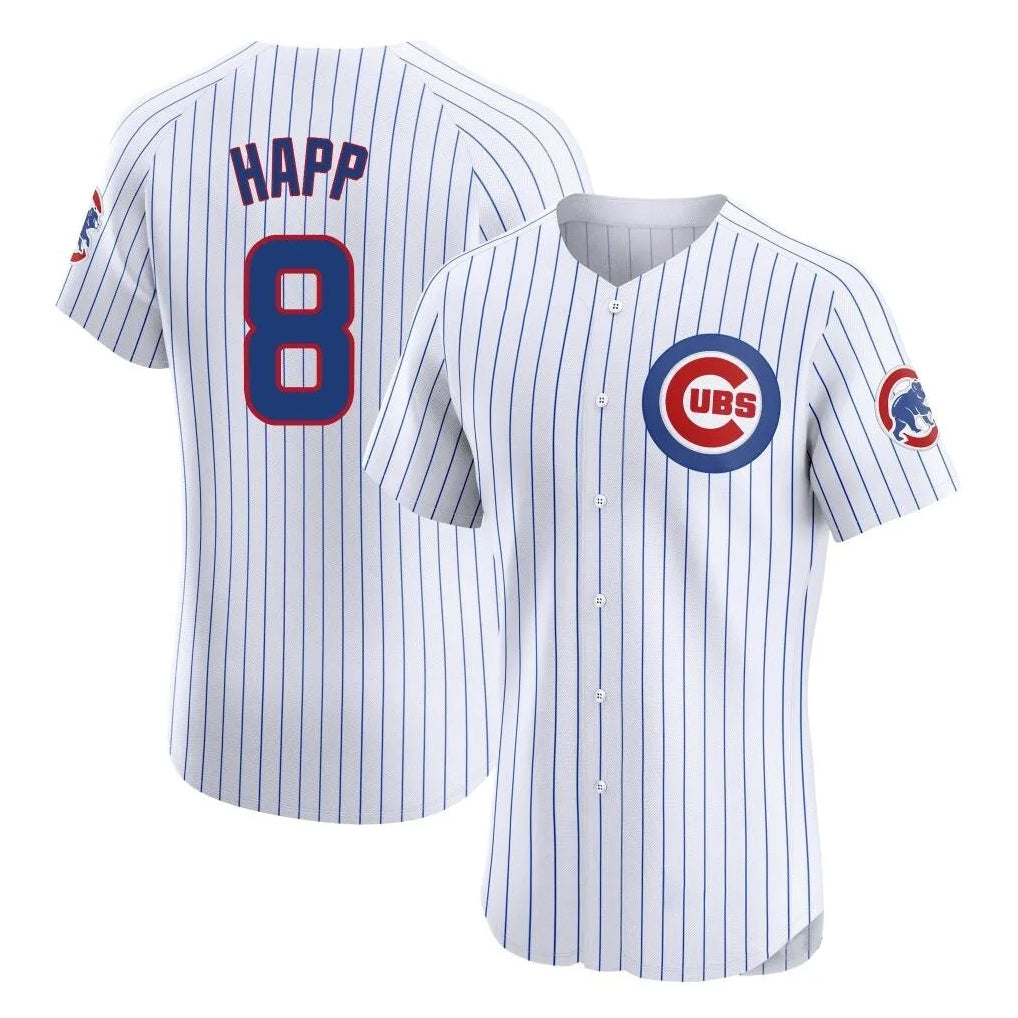 Chicago Cubs #8 Ian Happ Player White Limited Elite Home Game Stitched Baseball Jersey