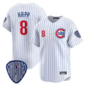 Chicago Cubs #8 Ian Happ Player White Pinstripe Vapor Premier Limited Home Stitched Baseball Jersey