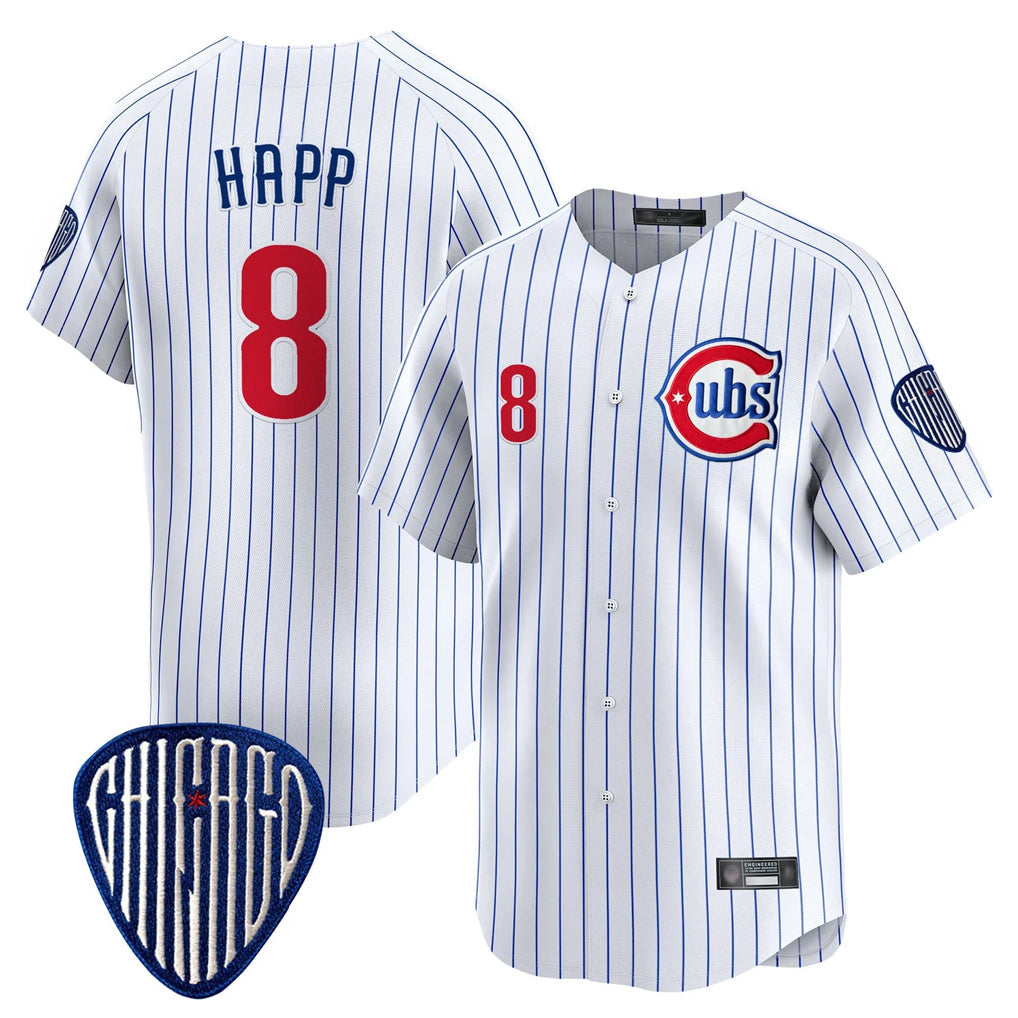 Chicago Cubs #8 Ian Happ Player White Pinstripe Vapor Premier Limited Home Stitched Baseball Jersey