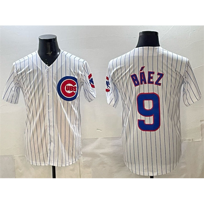 Chicago Cubs #9 Javier Báez White Home Limited Stitched Baseball Jersey