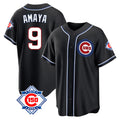 Chicago Cubs #9 Miguel Amaya Player Black Fashion Out 150th Anniversary Baseball Jersey