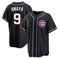 Chicago Cubs #9 Miguel Amaya Player Black Fashion Out Game Stitched Baseball Jersey