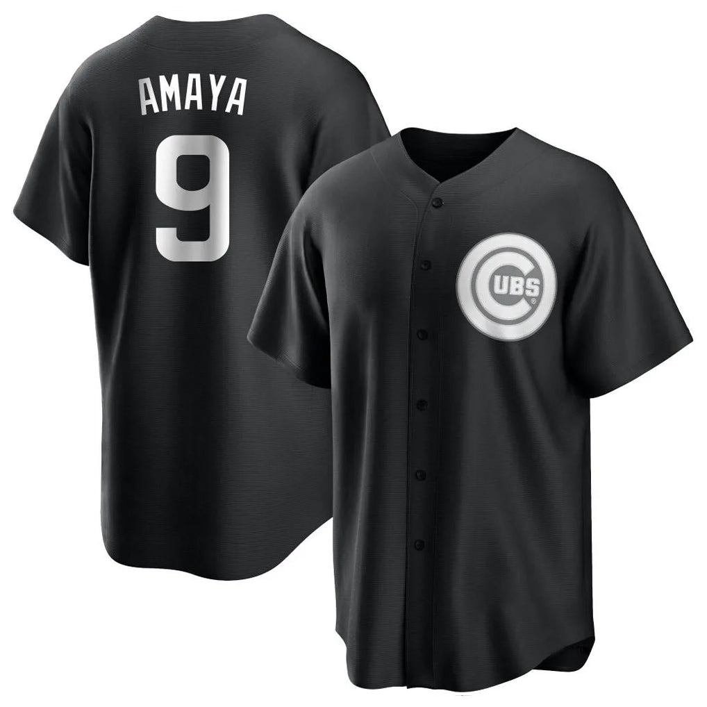 Chicago Cubs #9 Miguel Amaya Player Black Game Stitched Baseball Jersey