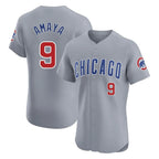 Chicago Cubs #9 Miguel Amaya Player Gray Road Limited Elite Home Stitched Baseball Jersey