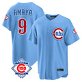 Chicago Cubs #9 Miguel Amaya Player Light Blue 150th Anniversary Home Game Stitched Baseball Jersey