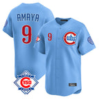 Chicago Cubs #9 Miguel Amaya Player Light Blue 150th Anniversary Limited Home Stitched Baseball Jersey