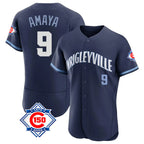 Chicago Cubs #9 Miguel Amaya Player Navy City Connect 150th Anniversary Limited Elite Home Stitched Baseball Jersey