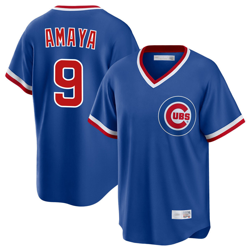 Chicago Cubs #9 Miguel Amaya Player Royal T-shirt Cooperstown Collection Limited Stitched Baseball Jersey