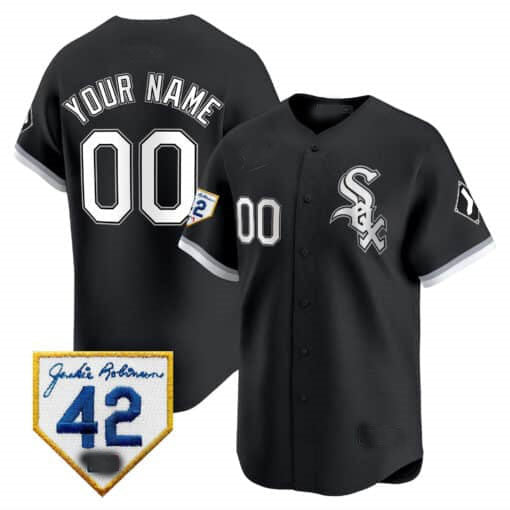 Chicago White Sox 2024 Jackie Robinson Patch Vapor Premier Limited Custom Jersey ¨C Black Baseball Jersey