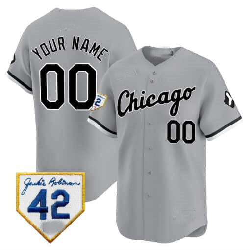 Chicago White Sox 2024 Jackie Robinson Patch Vapor Premier Limited Custom Jersey ¨C Gray Baseball Jersey