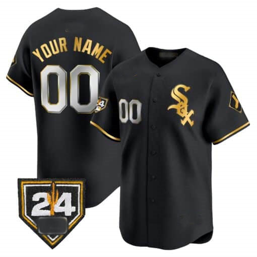 Chicago White Sox 2024 Spring Training Patch Vapor Premier Limited Custom Jersey ¨C All Stitched-Black Gold Baseball Jersey