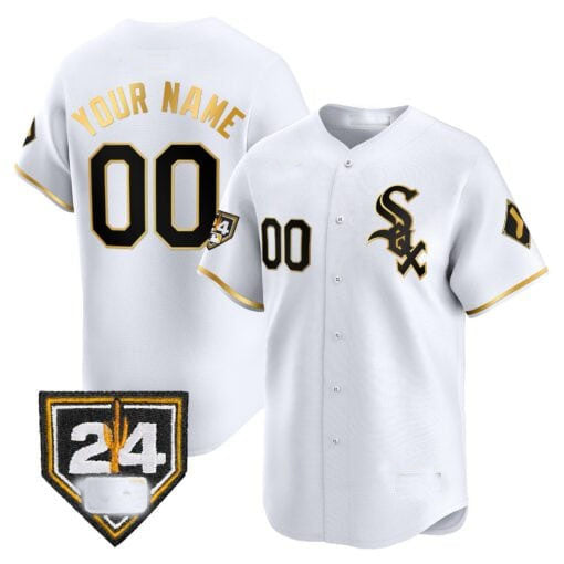 Chicago White Sox 2024 Spring Training Patch Vapor Premier Limited Custom Jersey ¨C White Gold Baseball Jersey