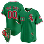 Chicago White Sox Mexico Vapor Premier Limited Custom Jersey ¨C Illinois Patch ¨C Green Baseball Jersey