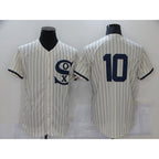 Chicago White Sox #10 Yoan Moncada 2021 Cream Navy Field of Dreams Flex Base Stitched Baseball Jersey