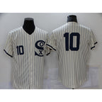 Chicago White Sox #10 Yoan Moncada 2021 Cream Navy Field of Dreams Number Flex Base Stitched Baseball Jersey