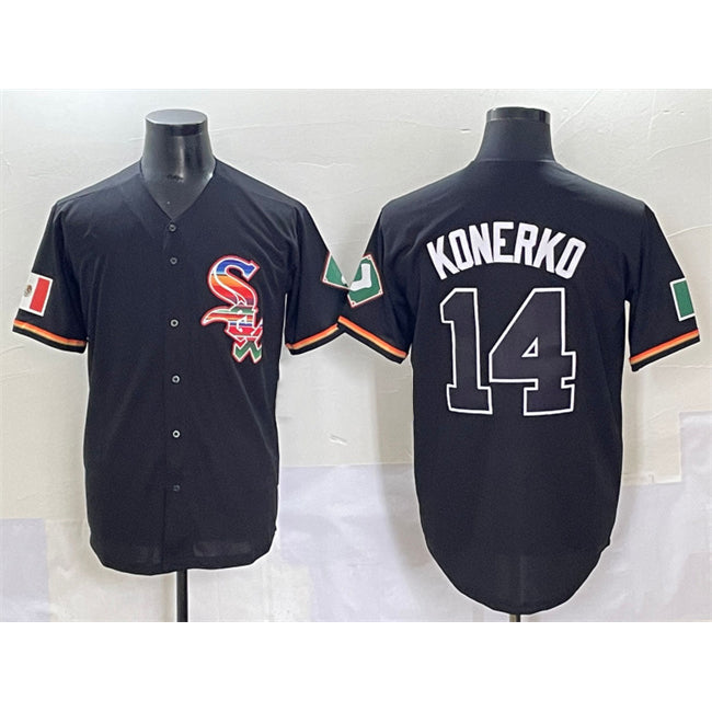 Chicago White Sox #14 Paul Konerko Black Mexico Limited Stitched Baseball Jersey