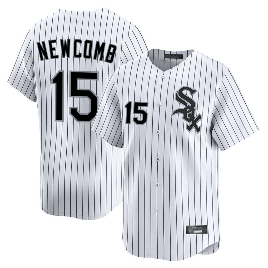 Chicago White Sox #15 Sean Newcomb Player White Stripe Limited Home Stitched Baseball Jersey