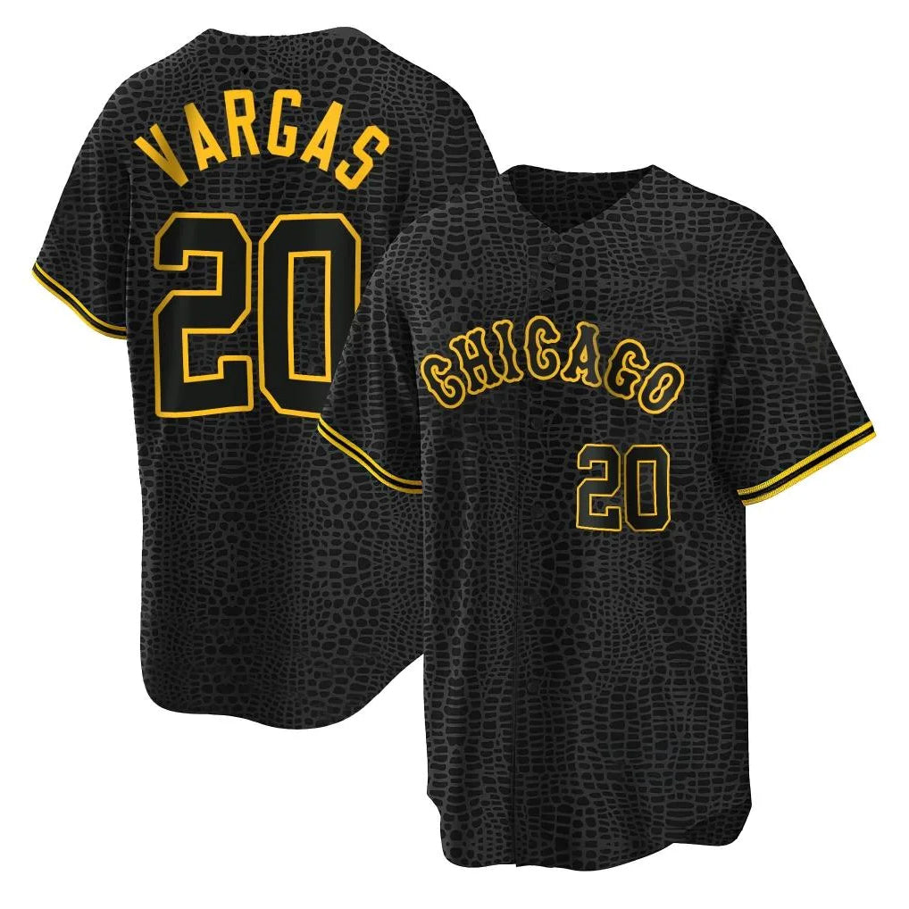 Chicago White Sox #20 Miguel Vargas Player Black Snake Skin City Home Game Stitched Baseball Jersey